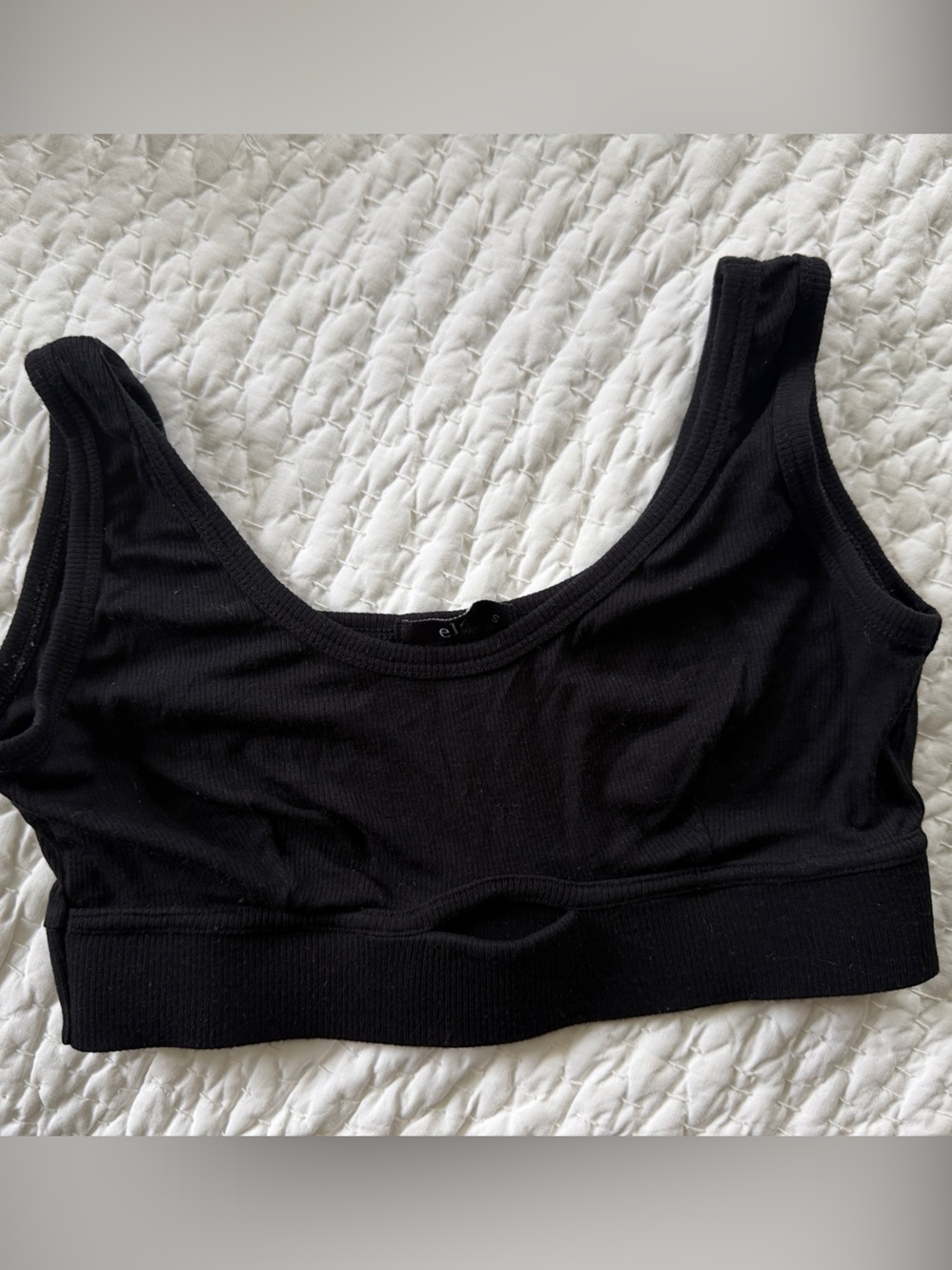 Else Base Layer Black Stretch Ribbed bralette
